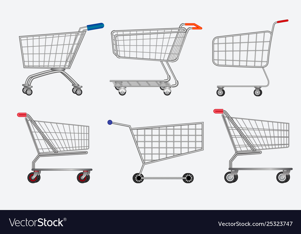 Set various isolated shopping trolley