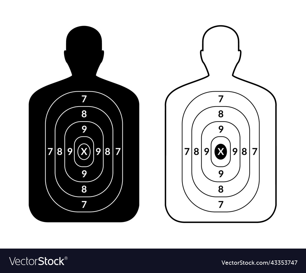 Shoot Target Human Gun Board Aim Person Royalty Free Vector