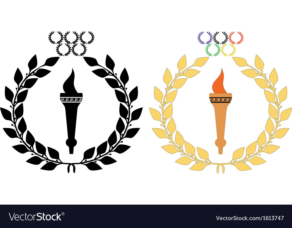 Torch n wreath2 Royalty Free Vector Image - VectorStock