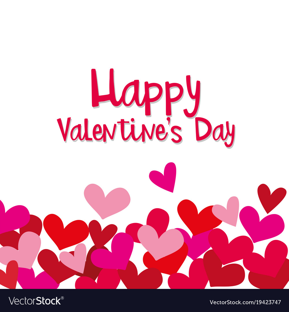 velentine card template with many hearts vector image heart card template
