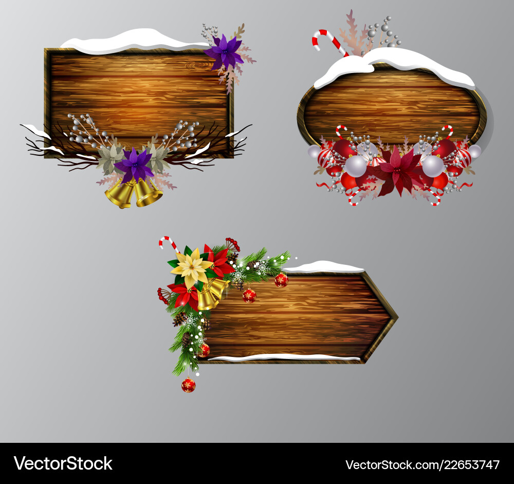 Wooden christmas board Royalty Free Vector Image