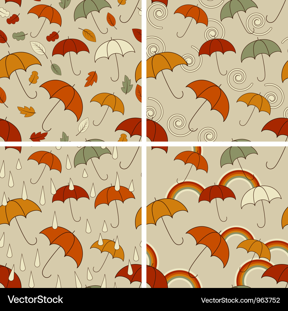 Autumn seamless patterns Royalty Free Vector Image