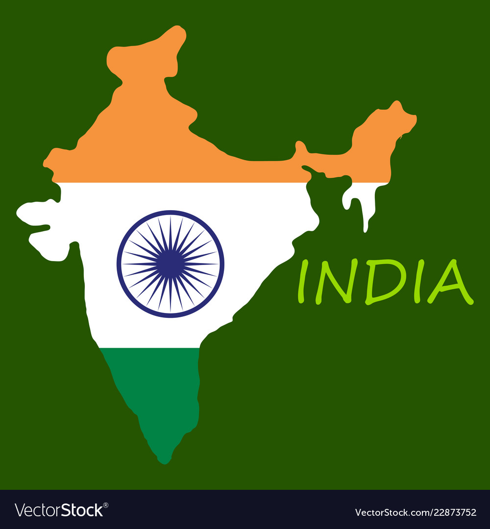 Flag map of india