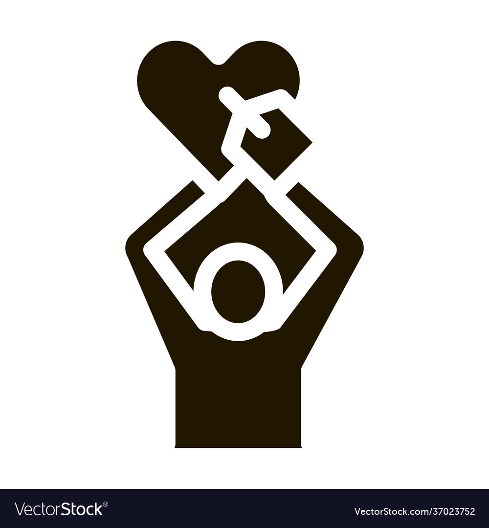 Human hold heart icon glyph