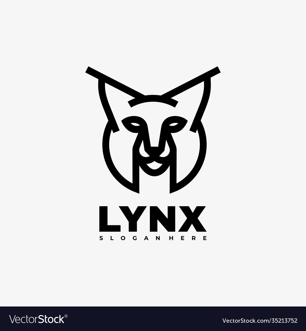 Logo lynx line art style