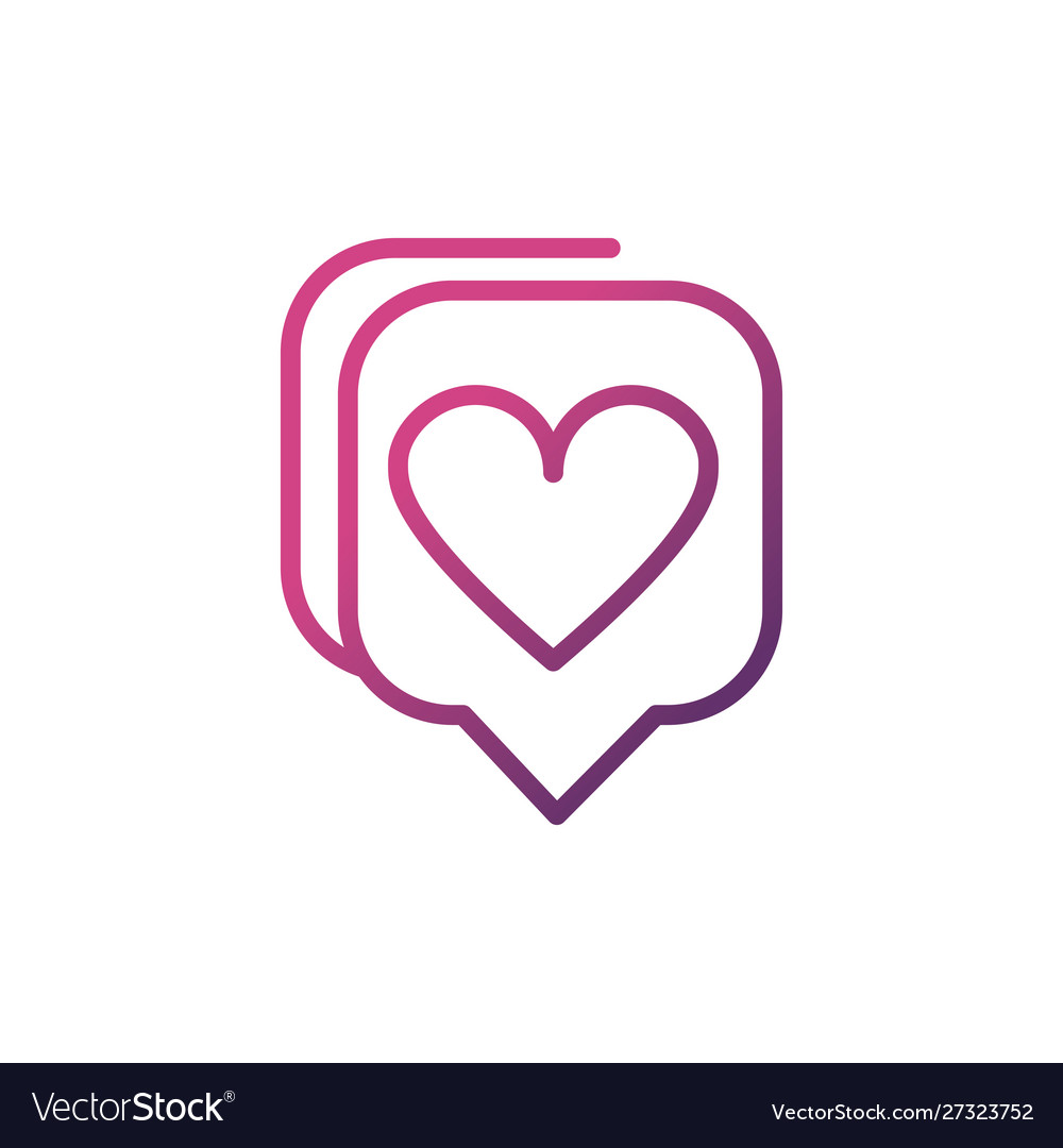 Love talk bubble network social media icon line