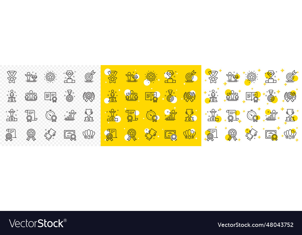 Erfolgslinie Icons Gewinner Cup Ziel Ziel