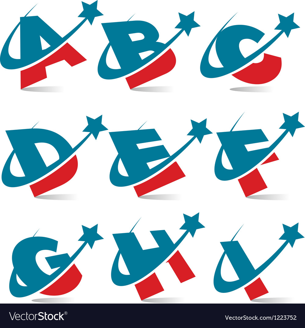 Swoosh patriotic alphabet logo