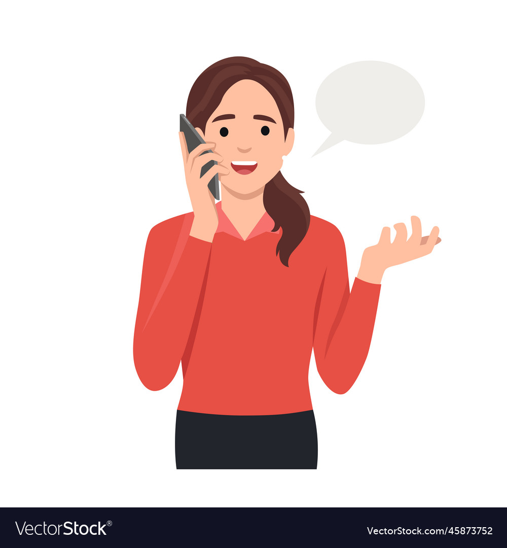 Woman talking on cellphone Royalty Free Vector Image