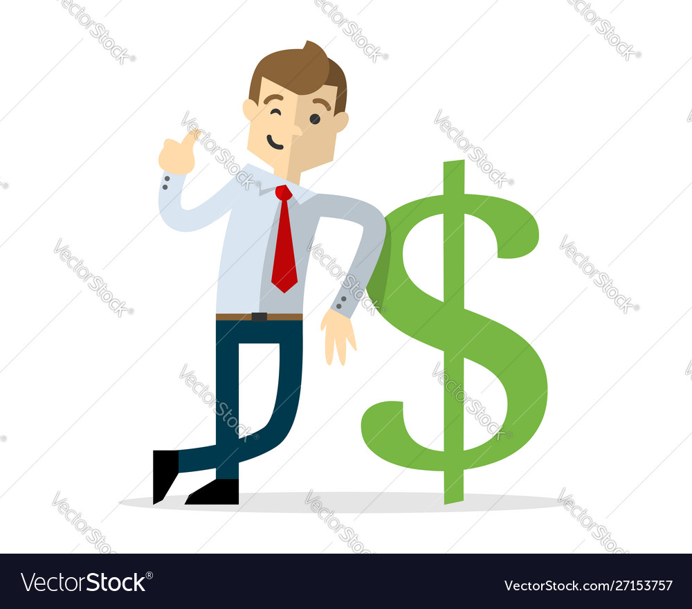 A businessman with dollar sign Royalty Free Vector Image