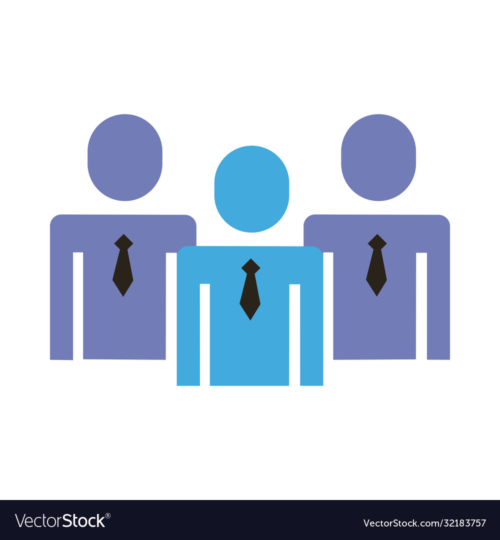 Businessmen teamwork figures flat style icon Vector Image