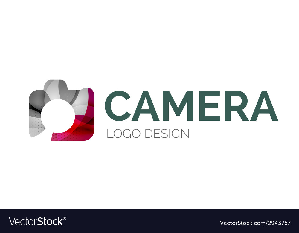 Camera logo design made of color pieces