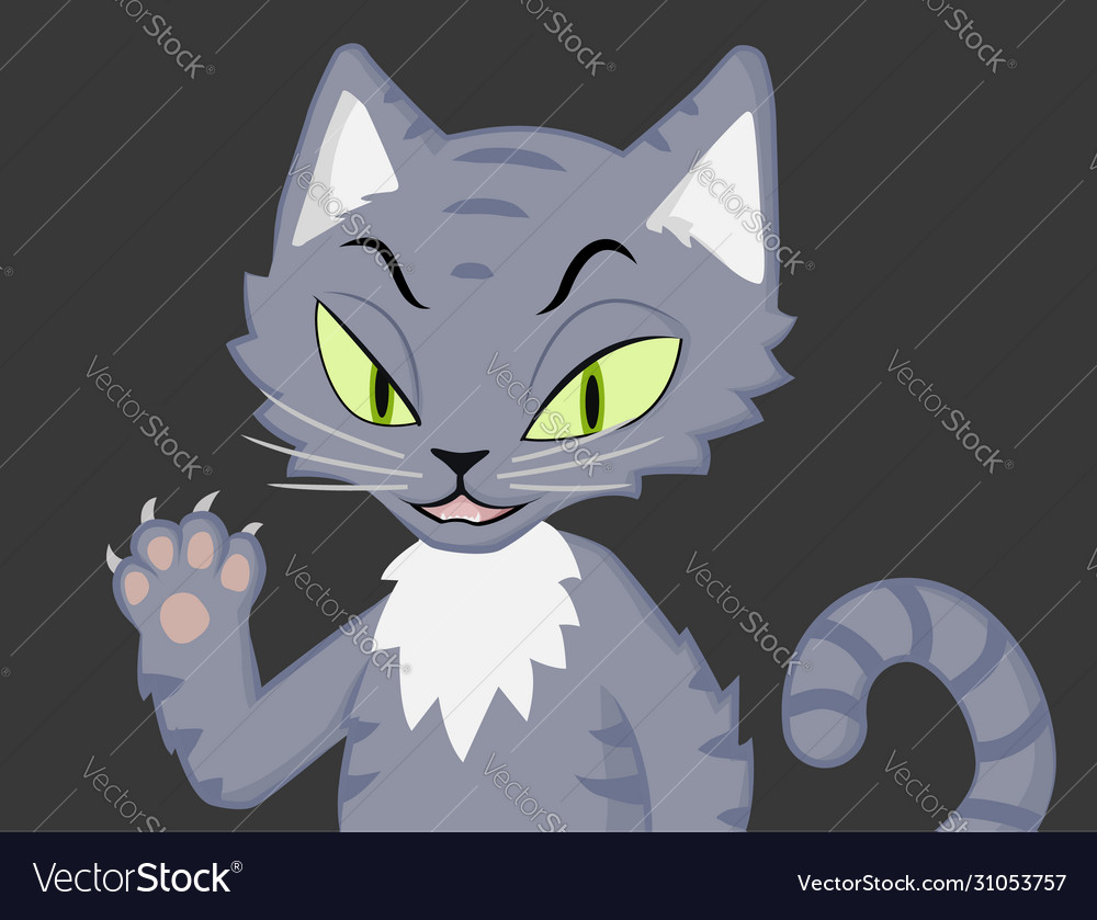 Cat character cartoon annoyed Royalty Free Vector Image