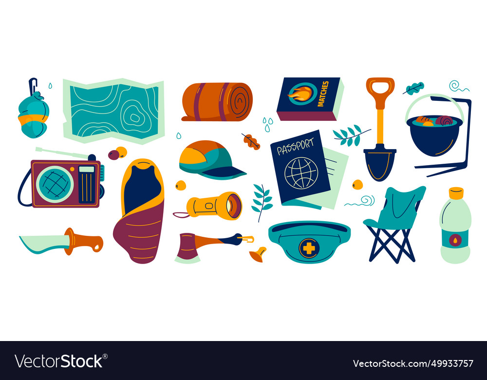 Emergency supplies disaster recovery kit Vector Image