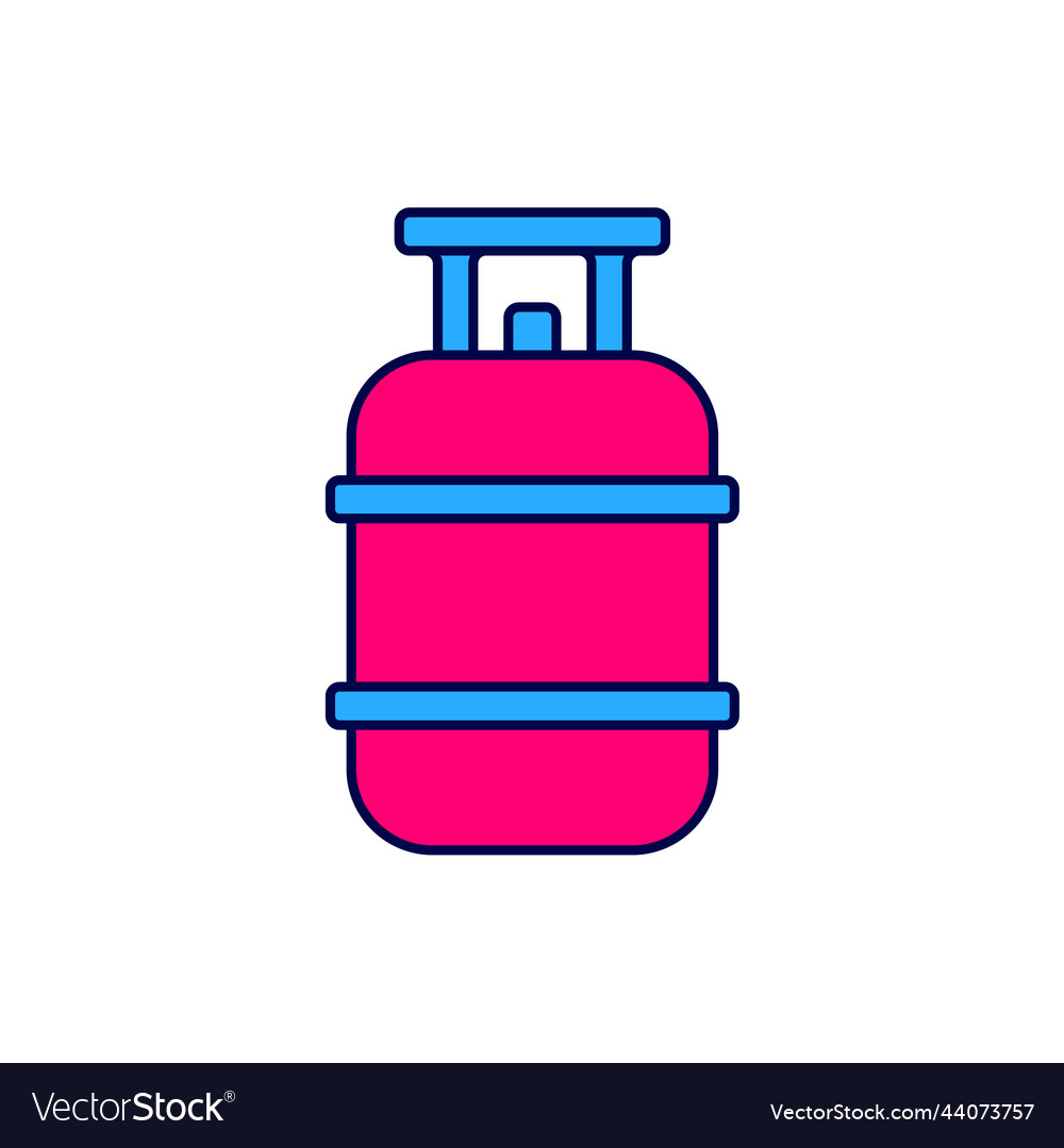 Filled outline propane gas tank icon isolated Vector Image