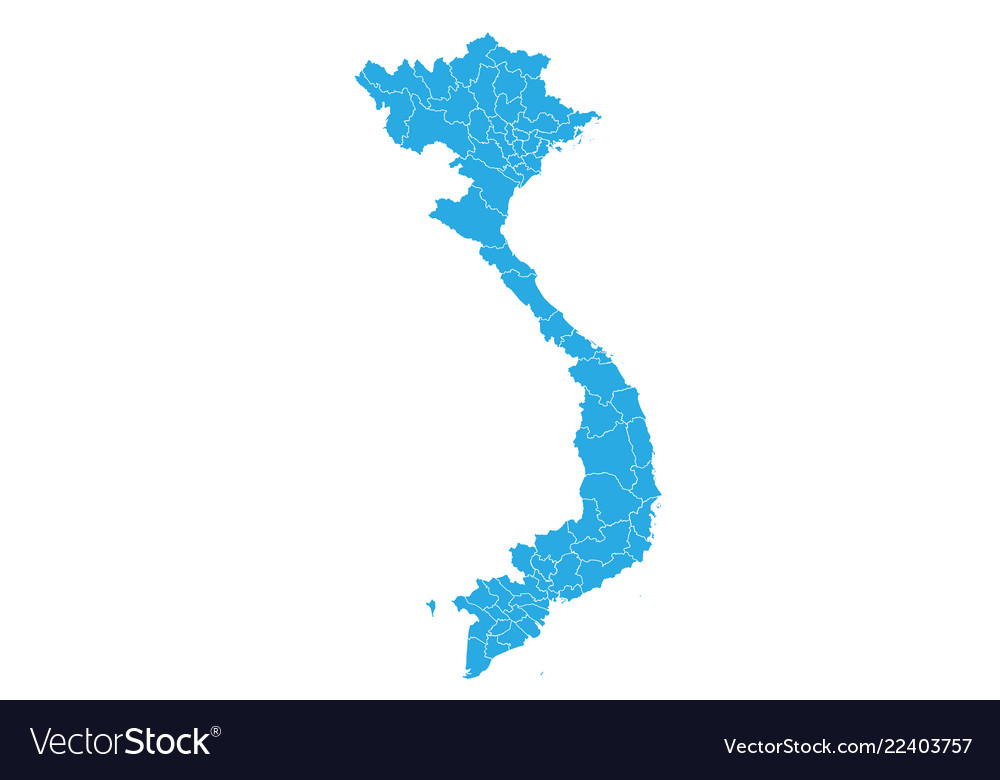 Map of vietnam high detailed - vietnam Royalty Free Vector