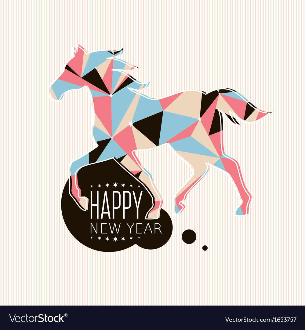 New year card with horse Royalty Free Vector Image