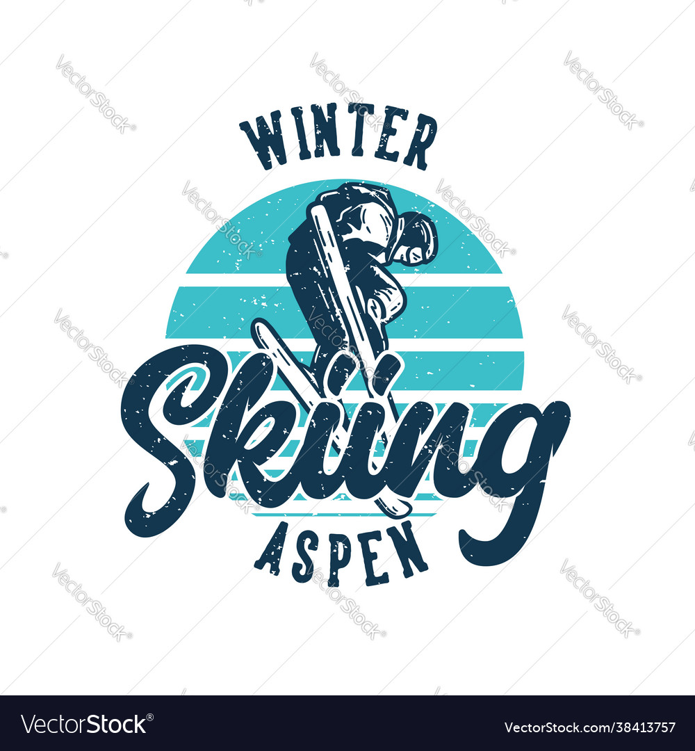 T-shirt design winter skiing aspen