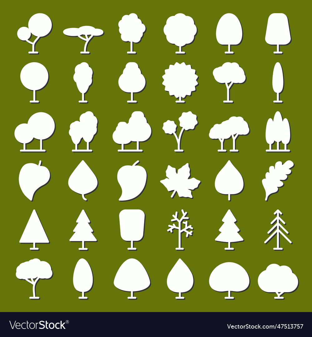 Tree icons set Royalty Free Vector Image - VectorStock