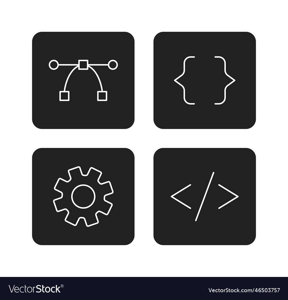 Website app development buttons monochrome flat Vector Image