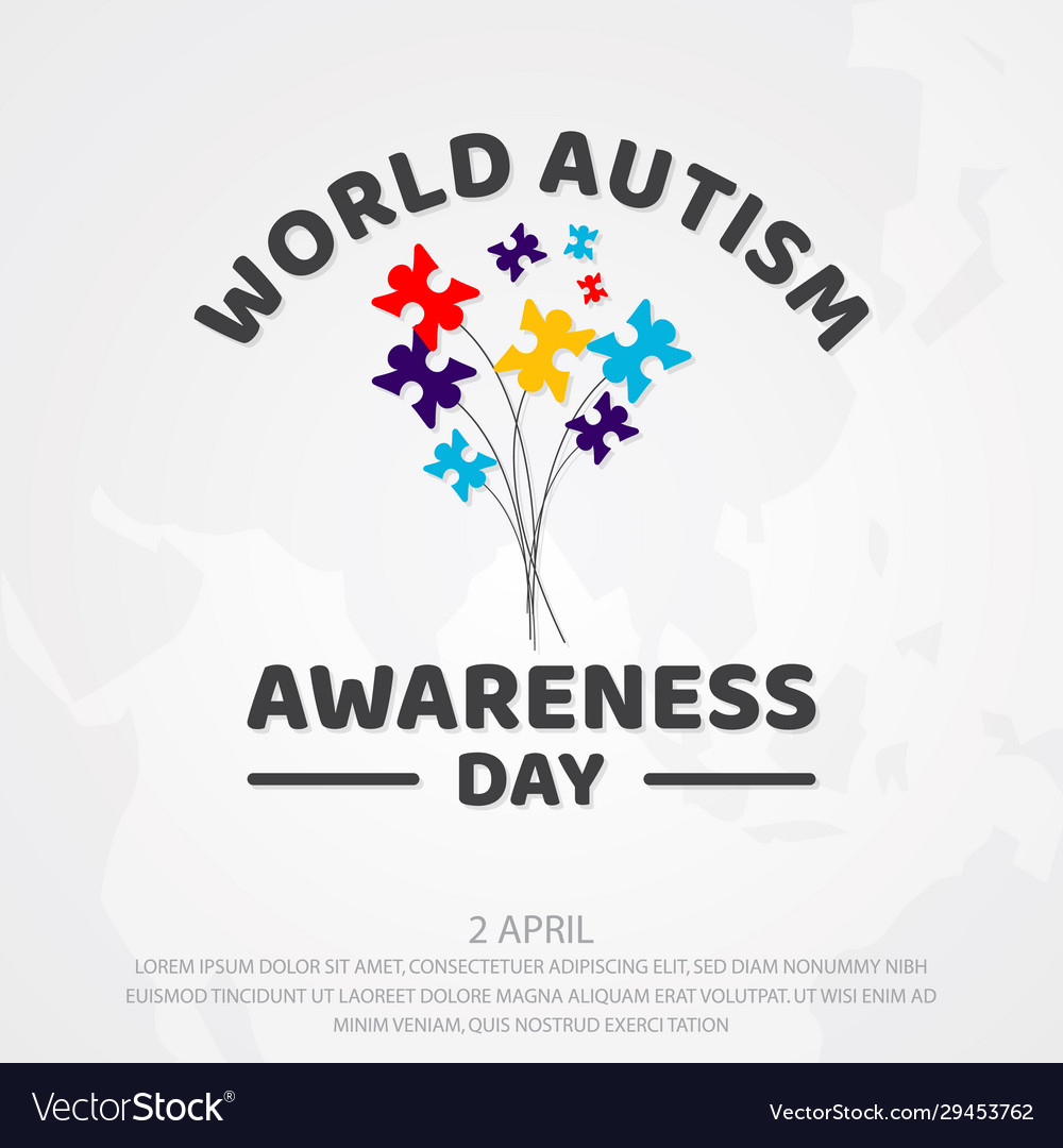 Colorful design world autism awareness day