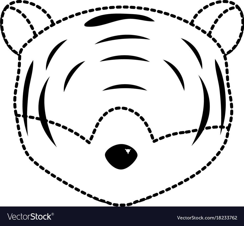 Dotted shape tiger head wild cute animal