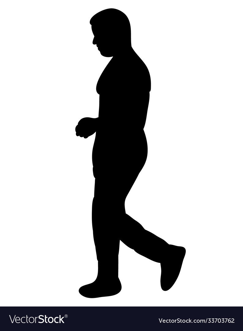 walking man silhouette vector