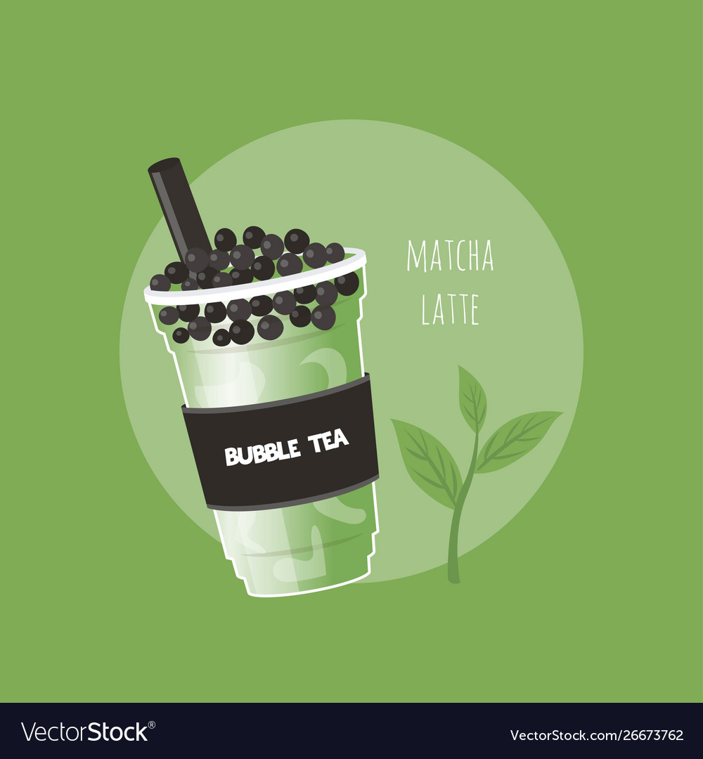 Matcha bubble tea or pearl milk