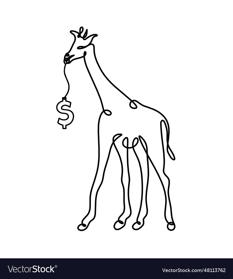 Silhouette of abstract giraffe with dollar Vector Image