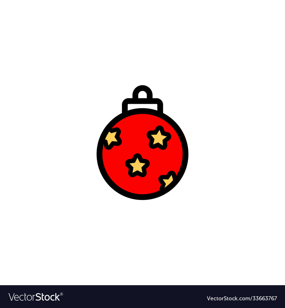 Christmas ball flat icon new year decoration