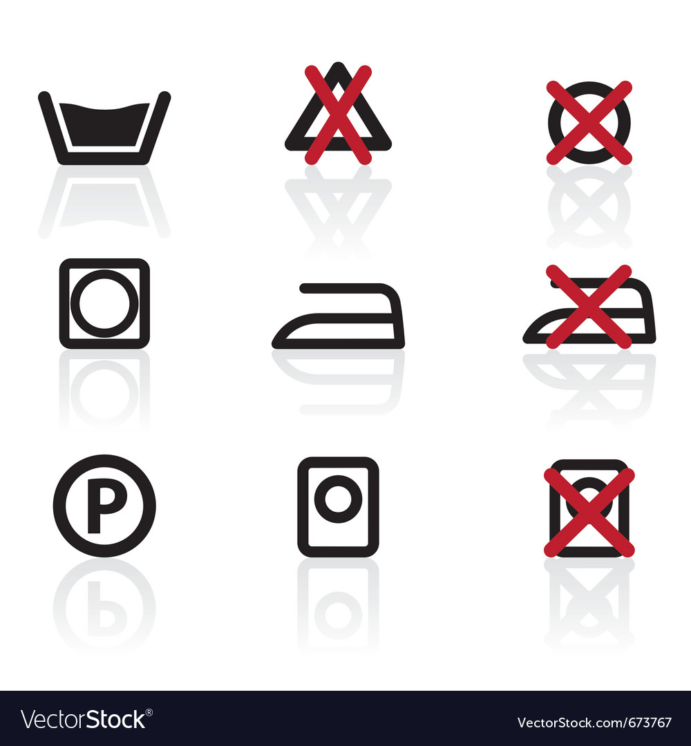 Laundry care symbols and signs icons