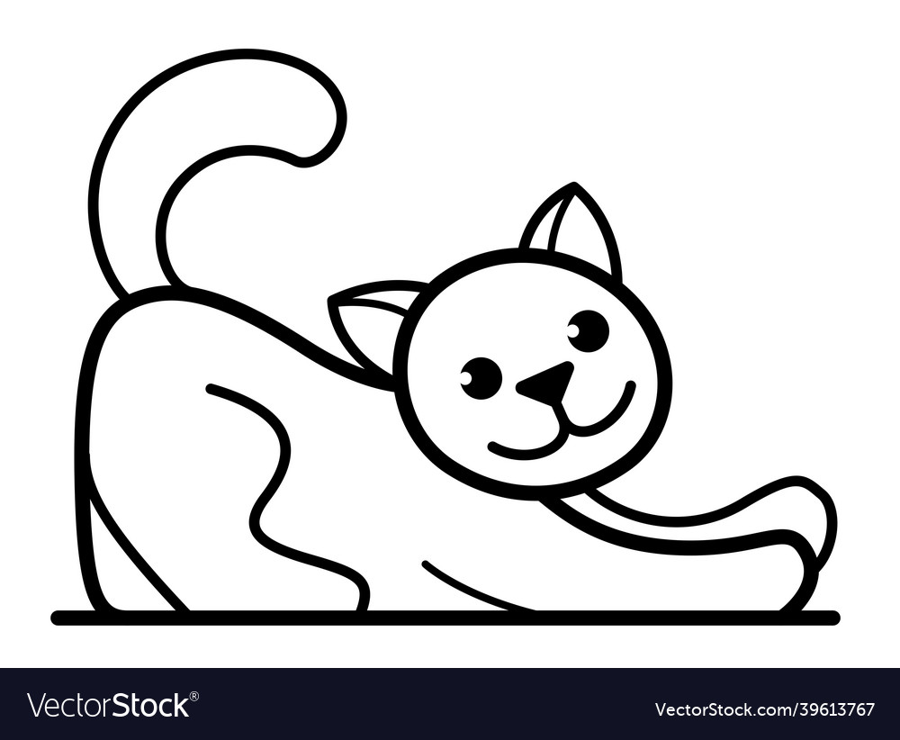 Little kitty funny flat style cartoon isolated Vector Image