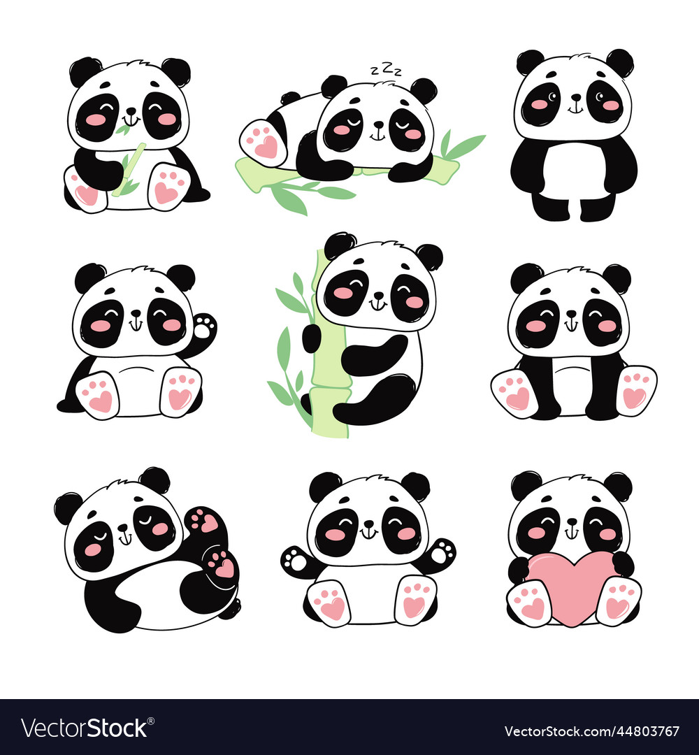 Panda stickers collection