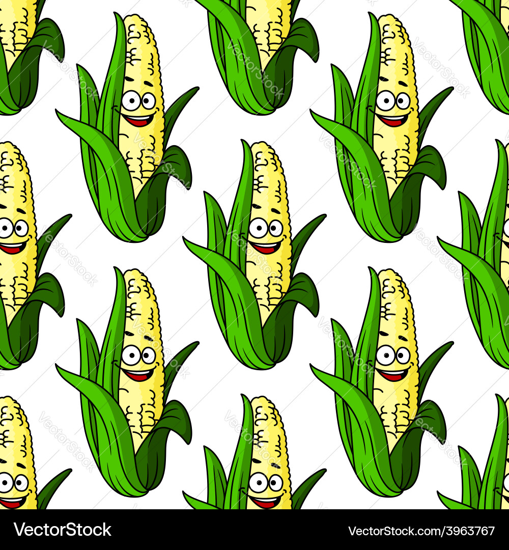 Ripe corn seamless pattern Royalty Free Vector Image