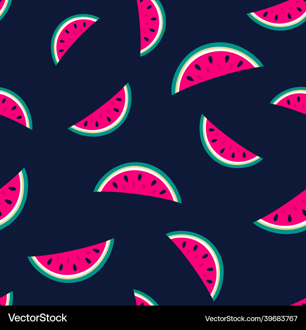 Seamless pattern with watermelon slices Royalty Free Vector