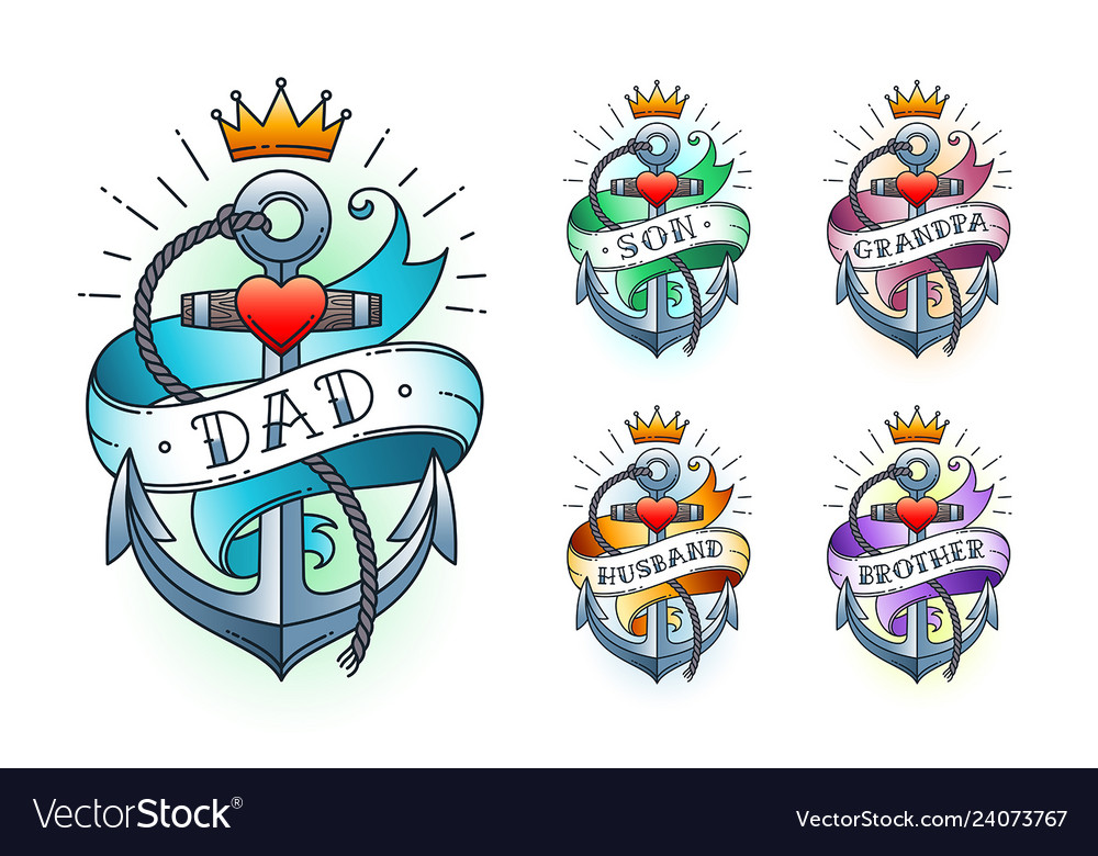 Set of classic tattoo vector image Set of classic tattoo