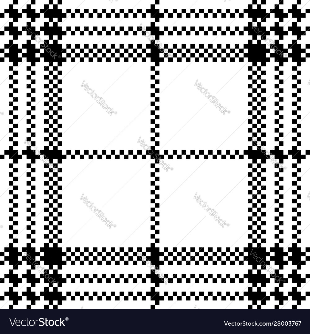 Simple pixel check black white seamless pattern Vector Image