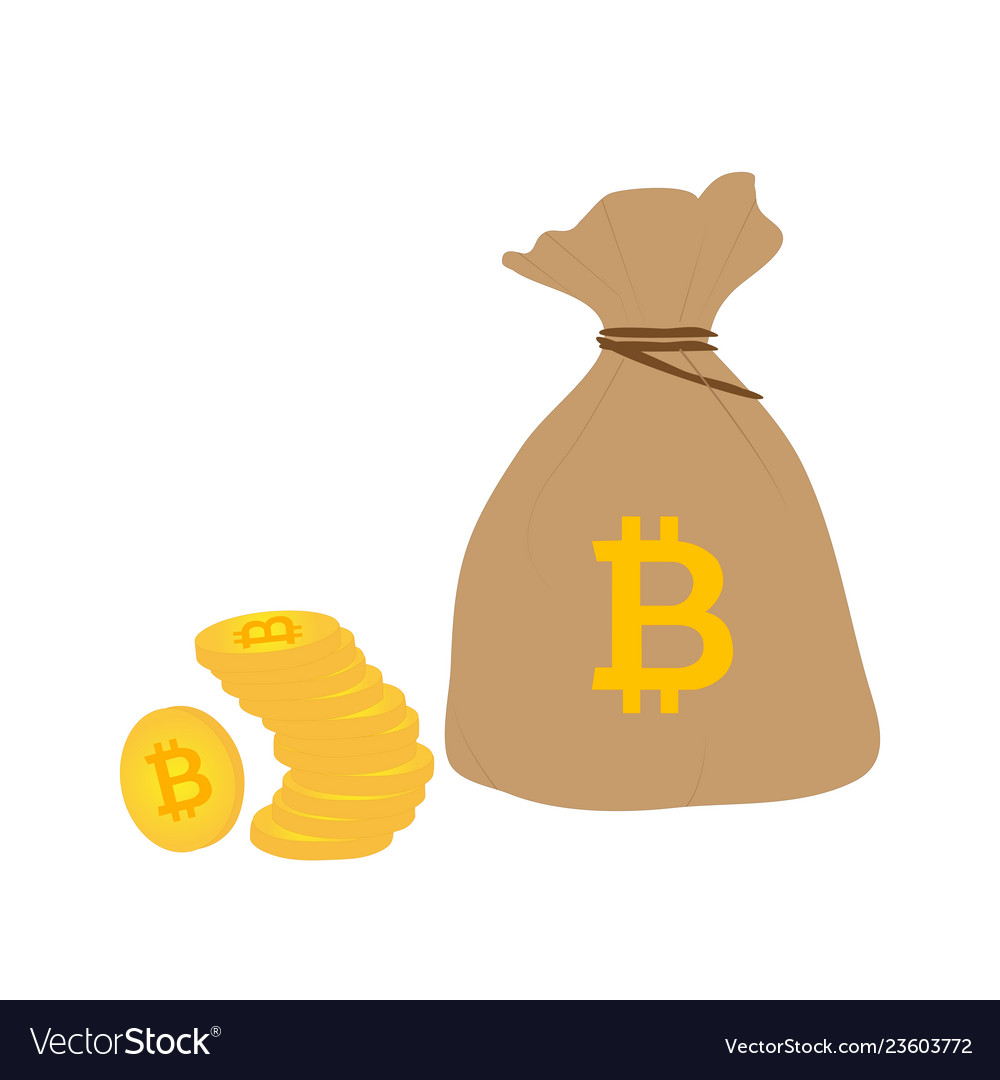 Crypto currency bag Royalty Free Vector Image VectorStock