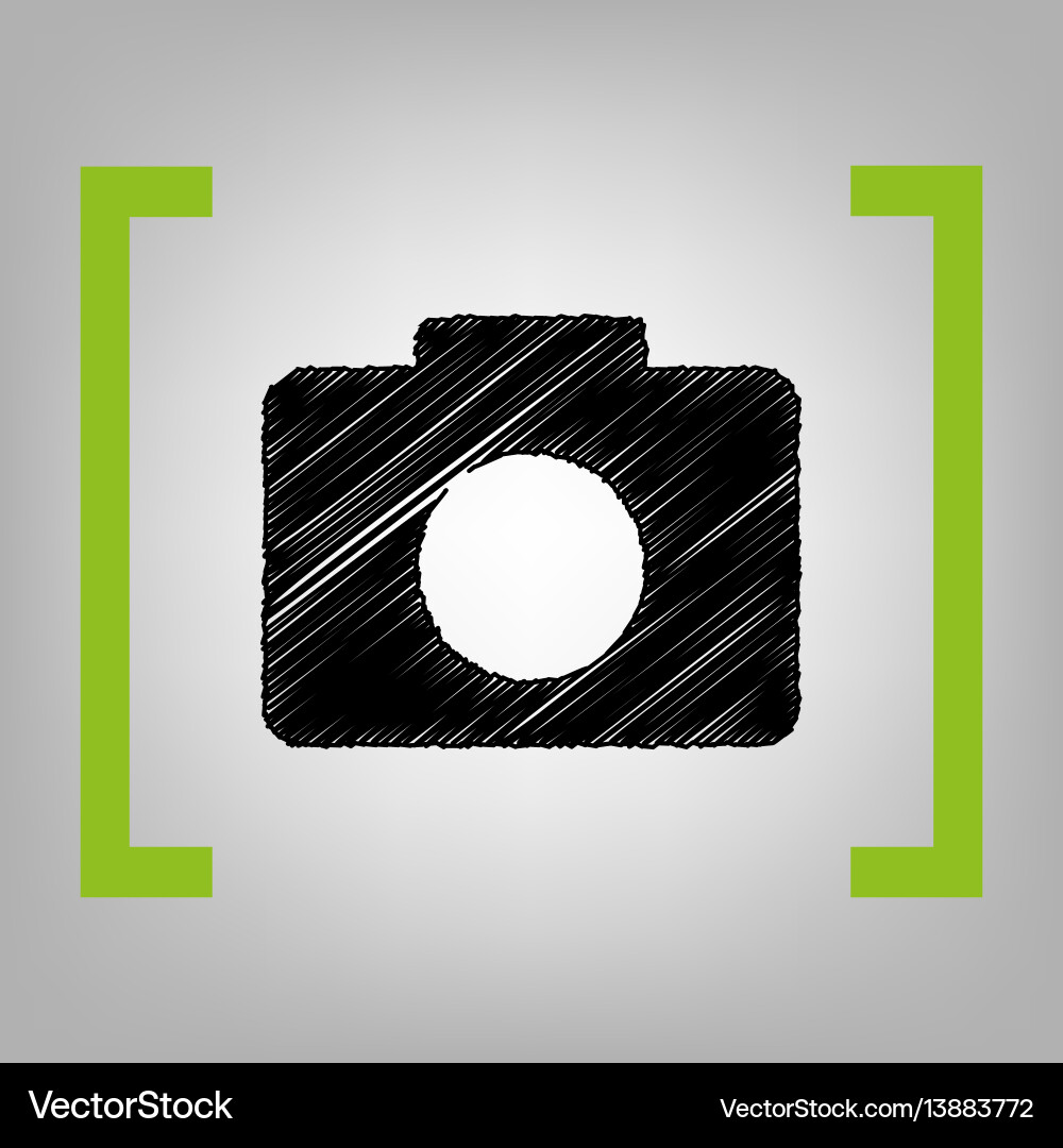 Digital camera sign black scribble icon Royalty Free Vector