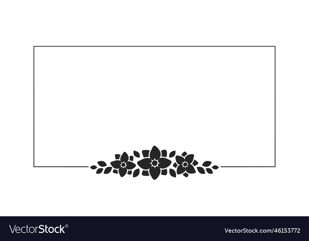 Floral botanical frame template rectangular