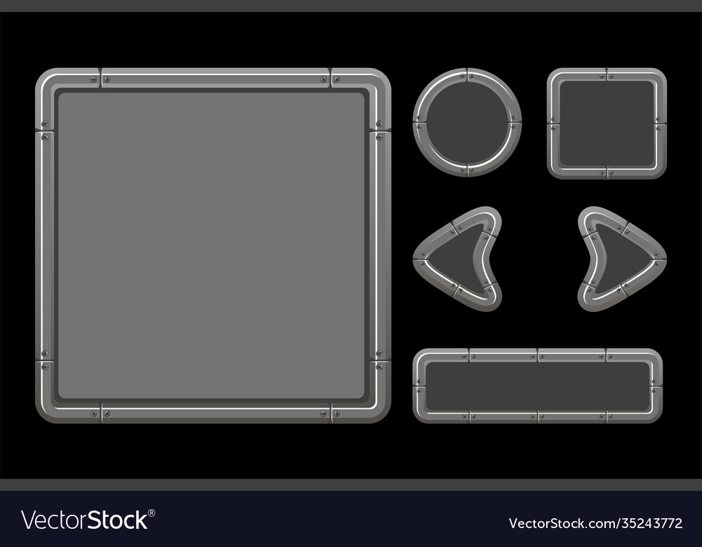 Spiel ui Kit Template Metall Menü