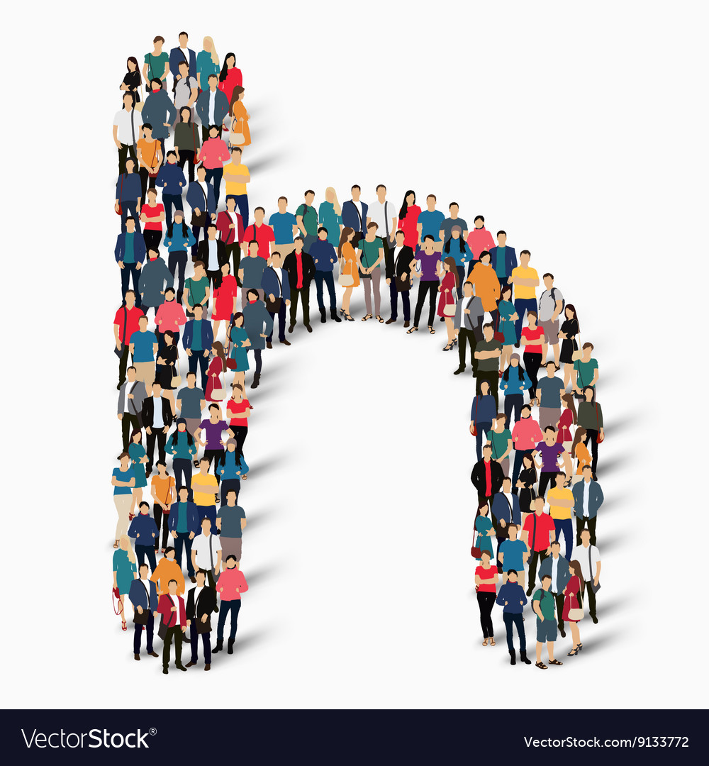 Group people shape letter h Royalty Free Vector Image