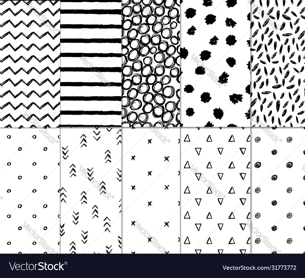 Hand drawn ink patterns