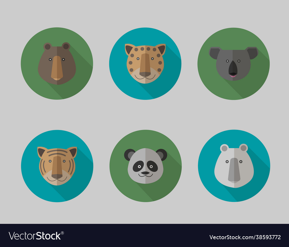 Icon set animals Royalty Free Vector Image - VectorStock