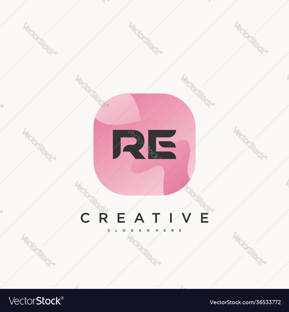 Re initial letter logo icon design template