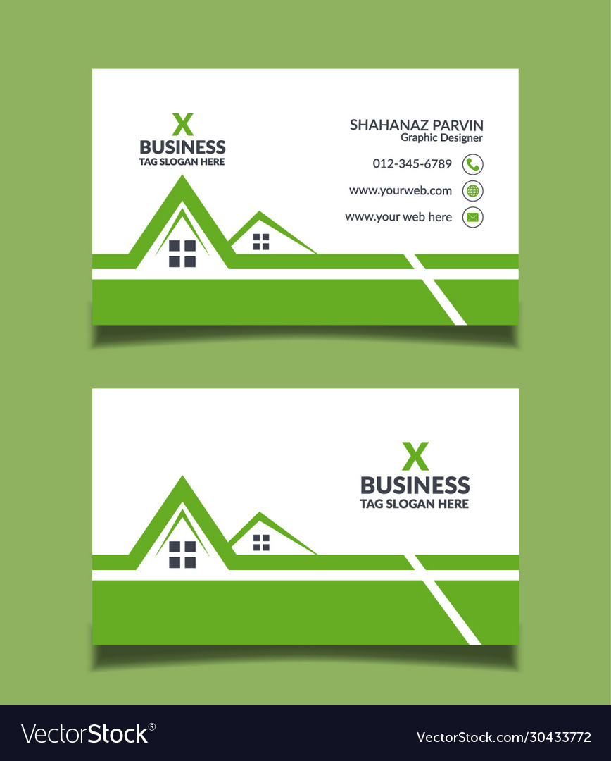 Real estate business card template design Vector Image Pertaining To Real Estate Business Cards Templates Free