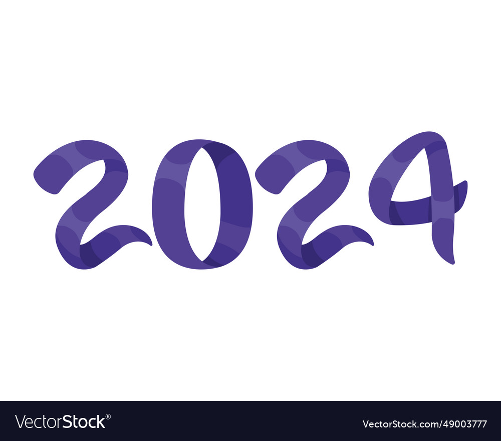 2024 Number Isolated Royalty Free Vector Image