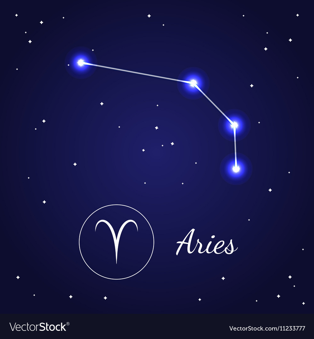 Aries zodiac sign stars on the cosmic sky Vector Image