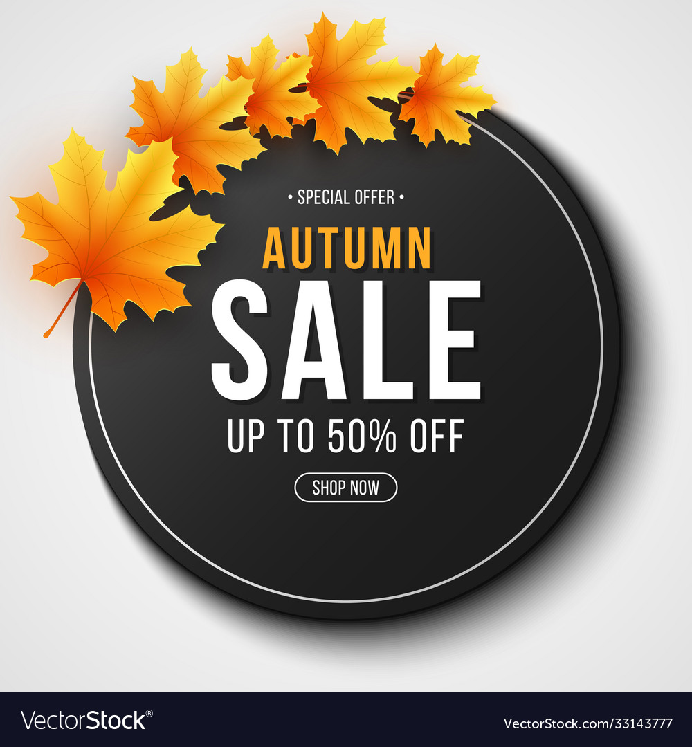 Autumn sale label invitation gift card web