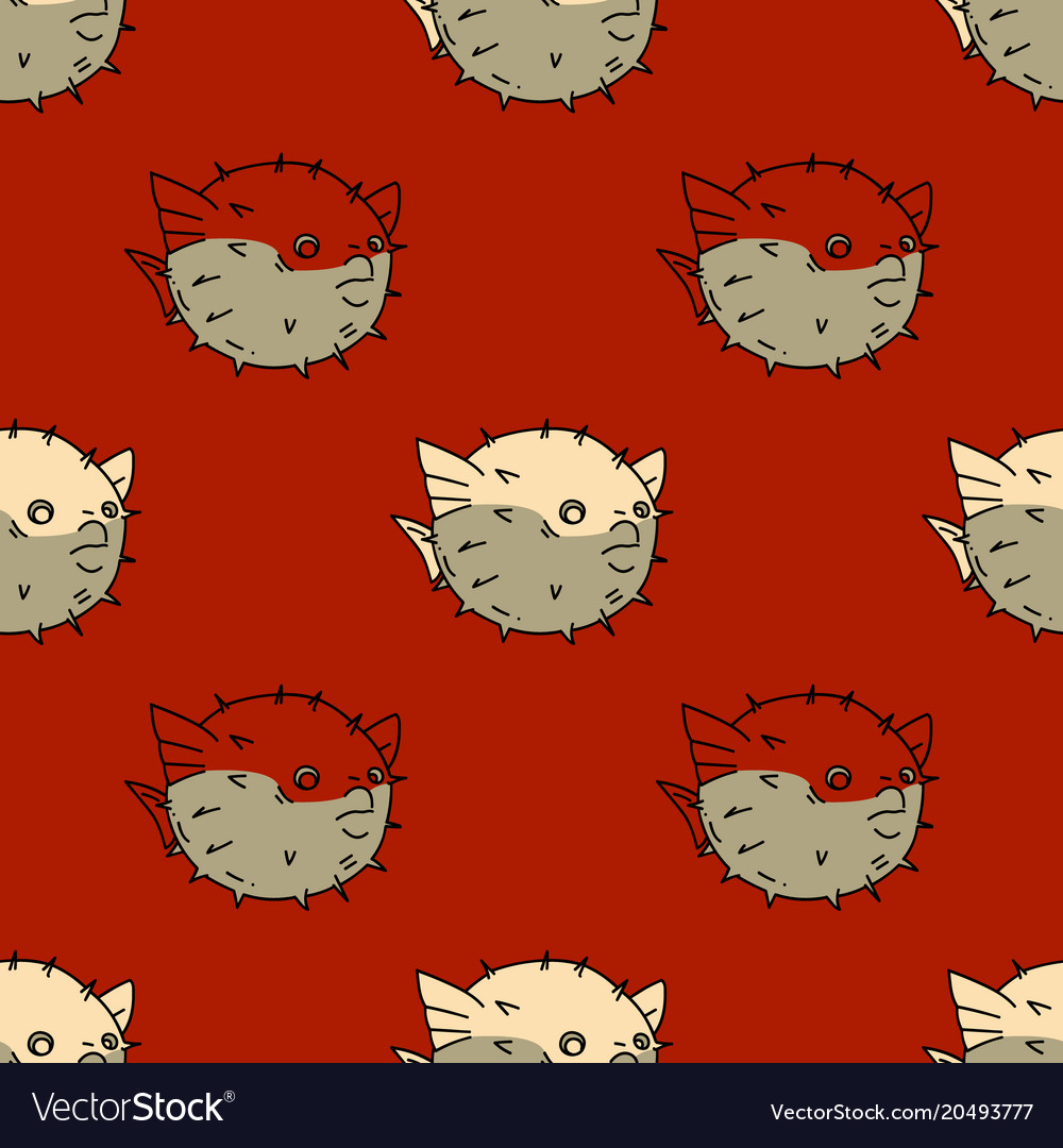 Blowfish seamless pattern